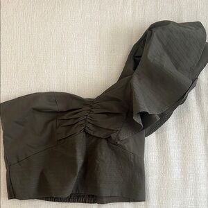Express olive green  One-Shoulder Top